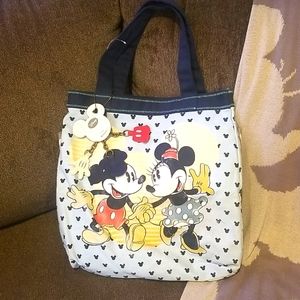 LOUNGEFLY Disney Mickey and Minnie canvas tote